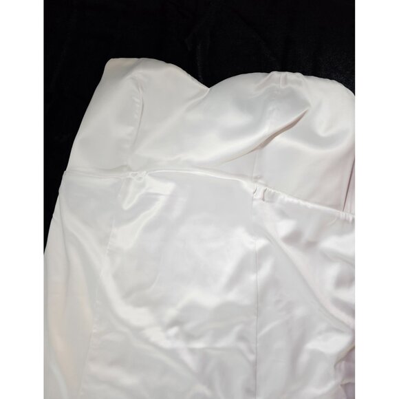Torrid Satin Strapless Wedding Plus Size Dress-White-SZ 20 - Picture 13 of 16